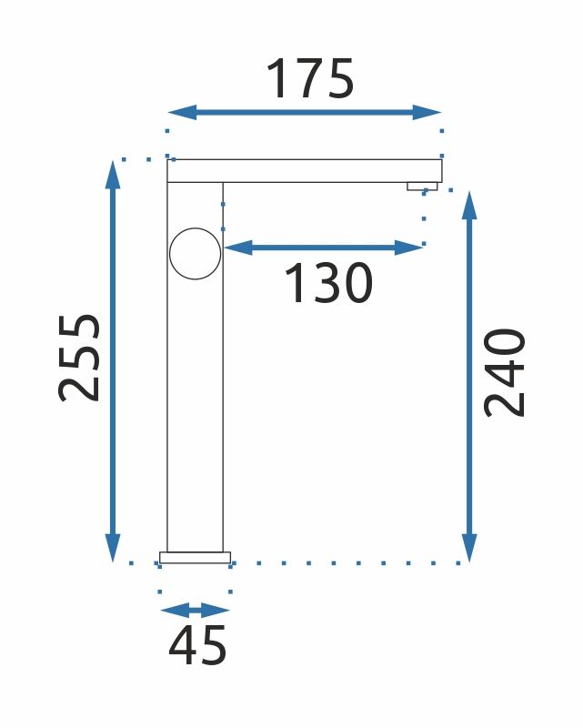 Wastafelkraan Rea Tap Black High - View 7