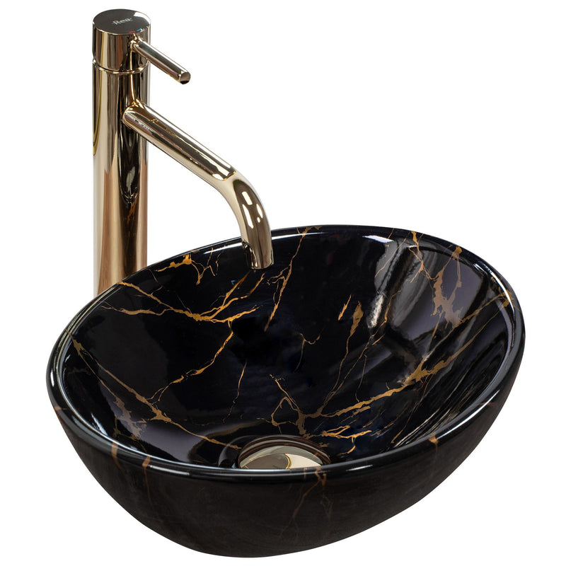 Opzetwastafel Rea Sofia Mini Black Marble Shiny