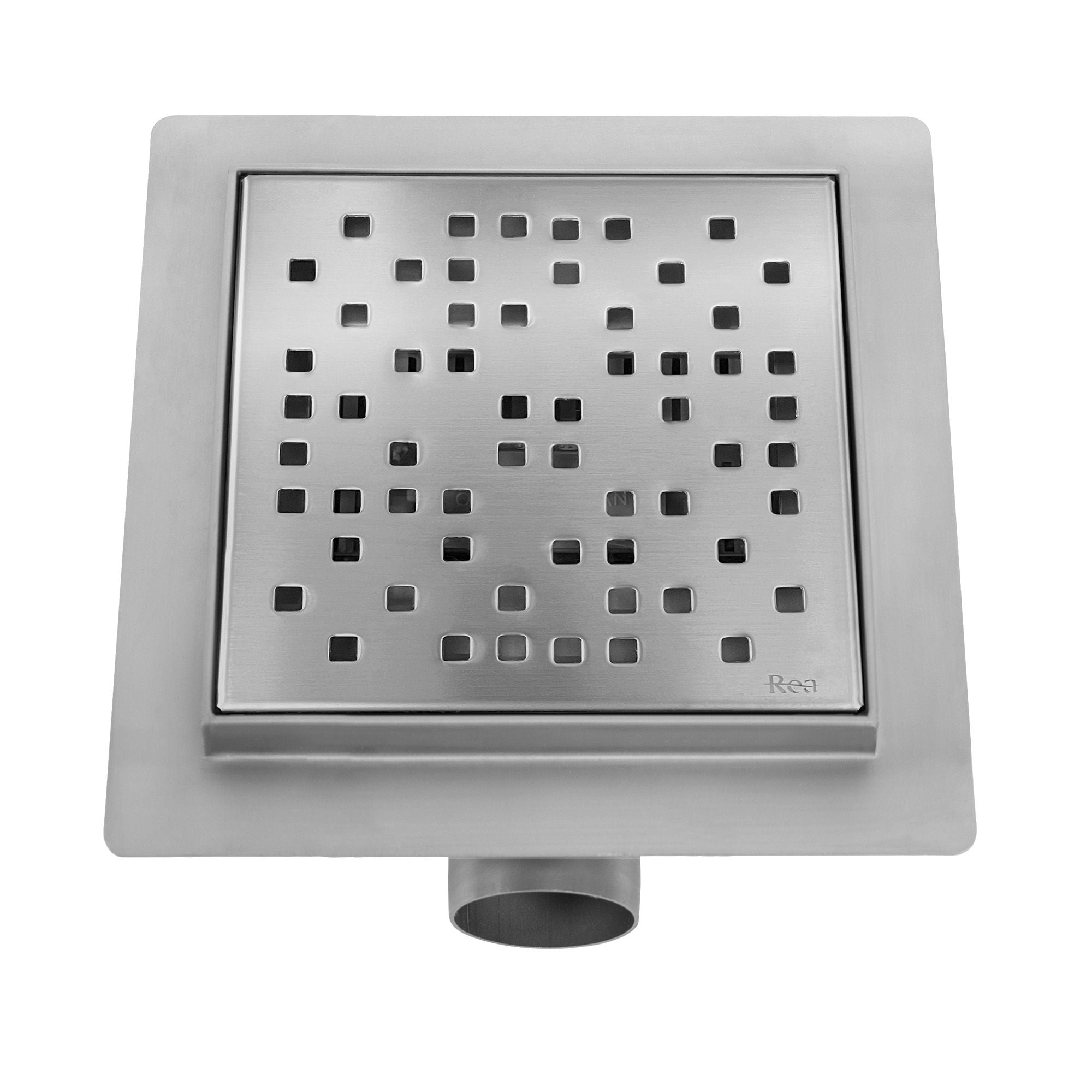 Lineaire afvoer REA DOTS Brush Steel 15x15