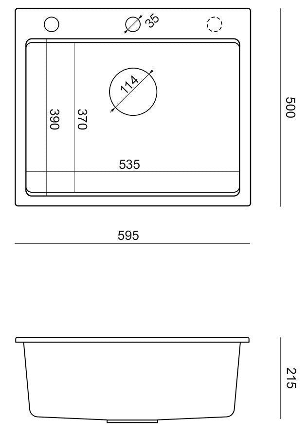 granieten spoelbak KURT 110 WORKSTATION White - View 9