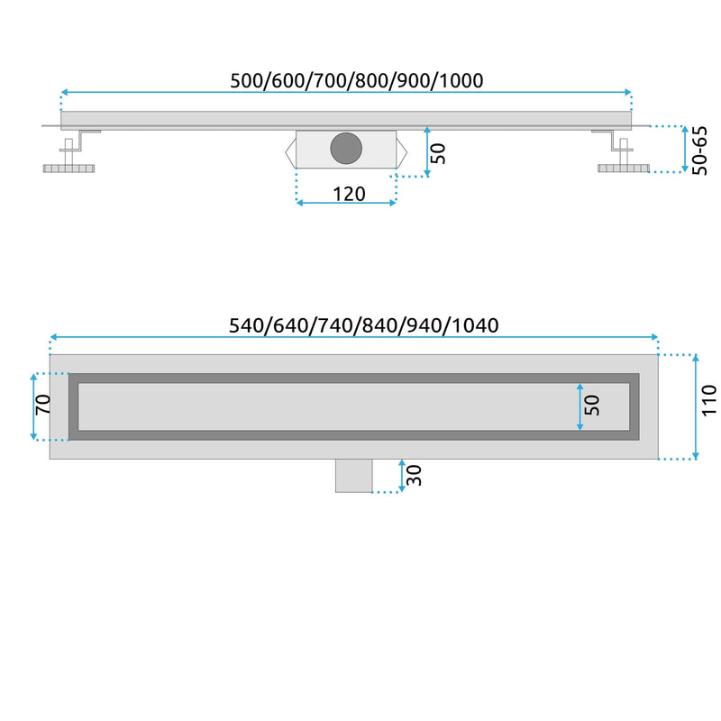 Lineaire afvoer Rea Neox BRUSH Steel 100 - View 7