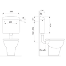 Laaghangend toiletreservoir Wisa 300 6L