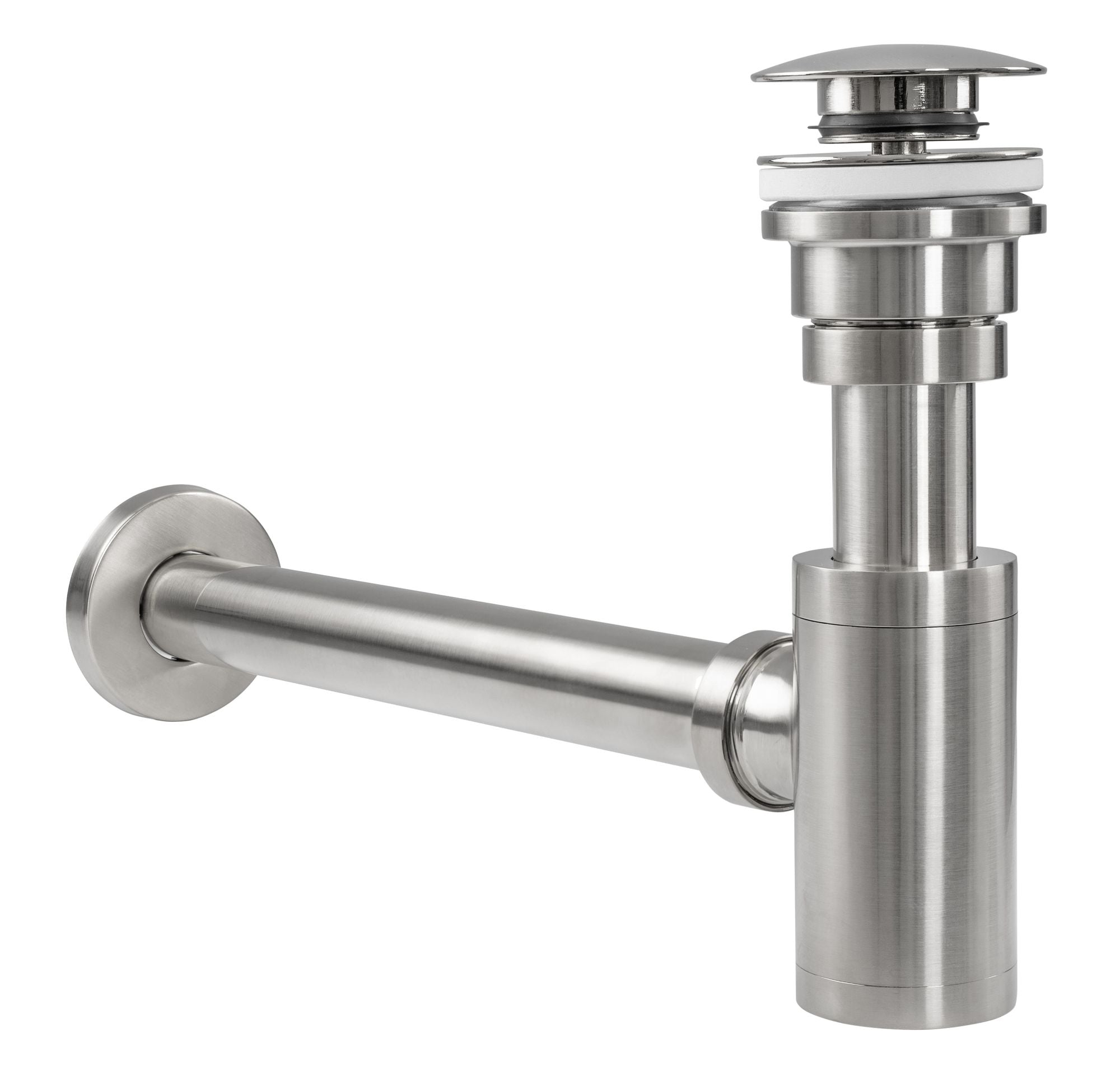 Rea Wastafelsifon Brush Nickel Inox