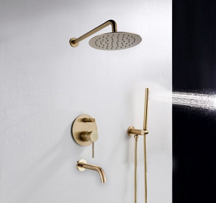 Inbouw regendoucheset Rea Lungo Gold met uitloop + BOX