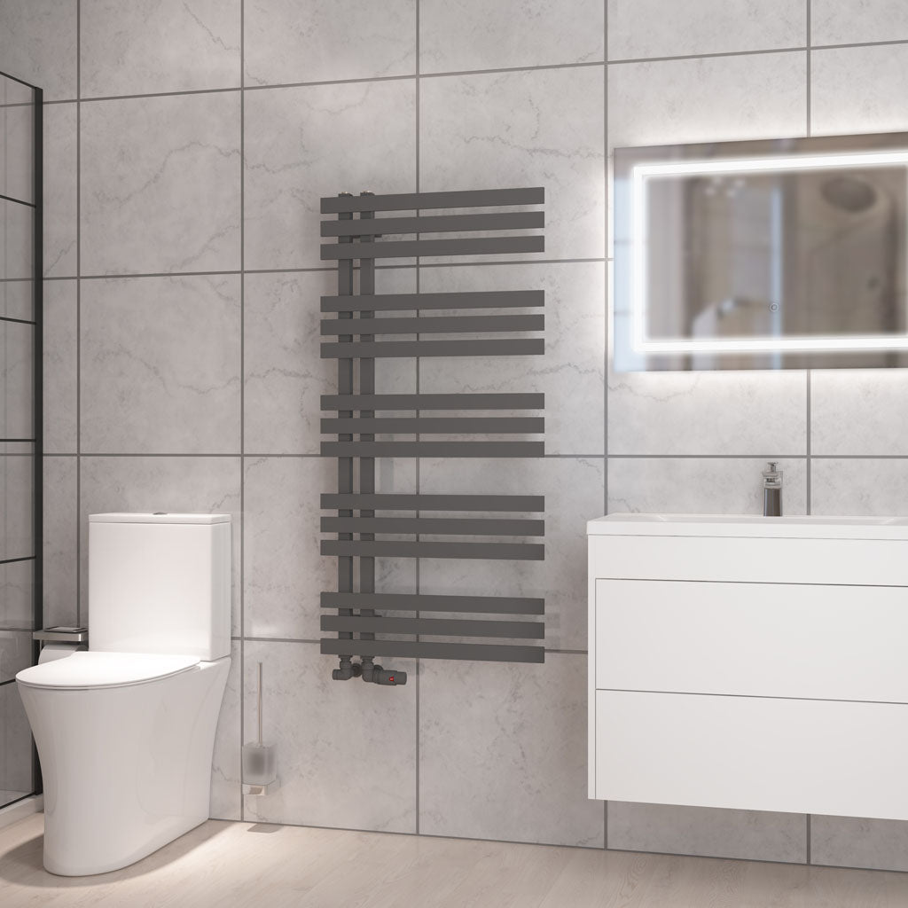 Eastbrook Hurley handdoekradiator 60x120 cm 600W Mat Antraciet