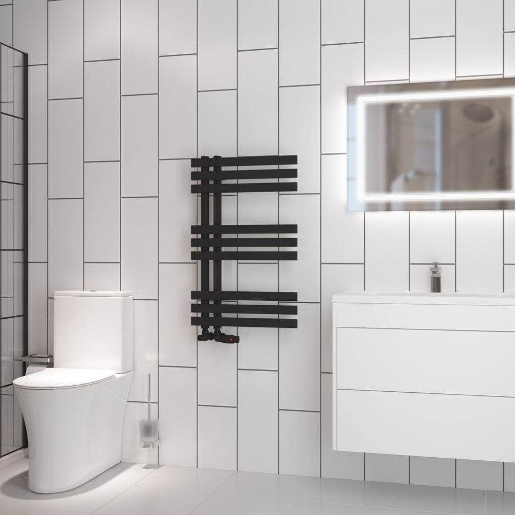 Eastbrook Hurley handdoekradiator 50x80 cm 450W Mat Zwart