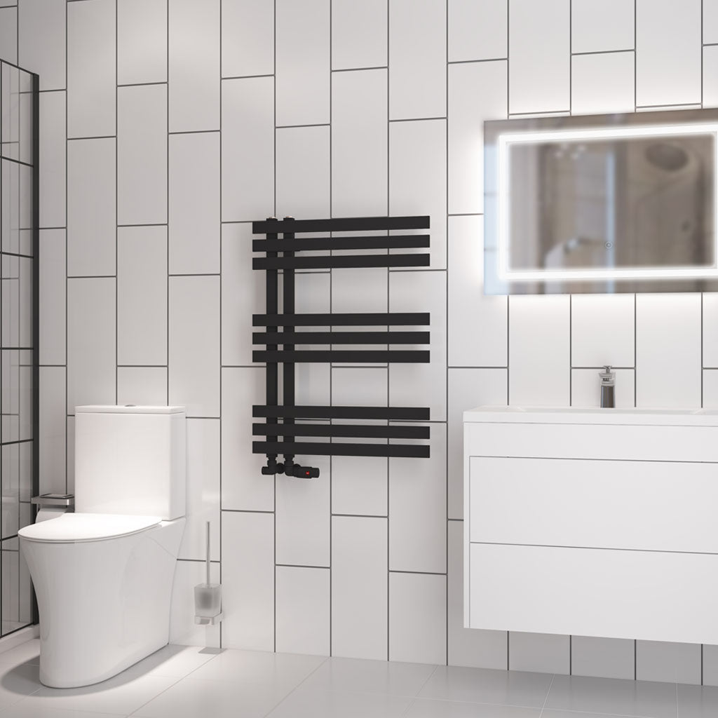 Eastbrook Hurley handdoekradiator 60x80 cm 450W Mat Zwart