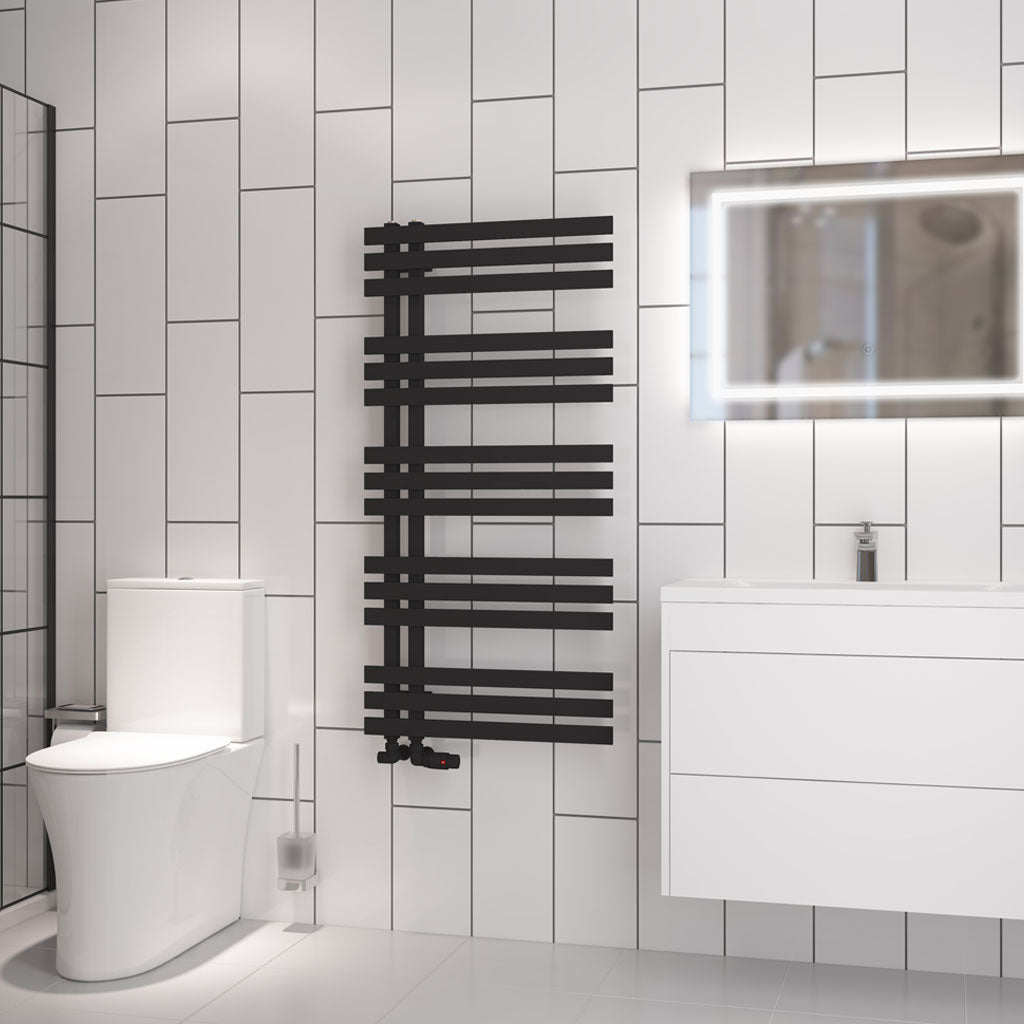 Eastbrook Hurley handdoekradiator 60x120 cm 600W Mat Zwart