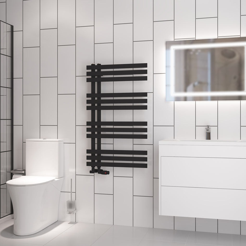 Eastbrook Hurley handdoekradiator 60x100 cm 600W Mat Zwart