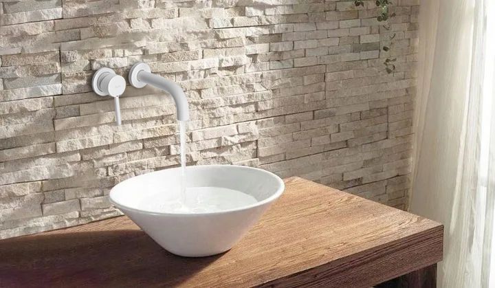 Inbouw wastafelkraan Rea Lungo White + BOX