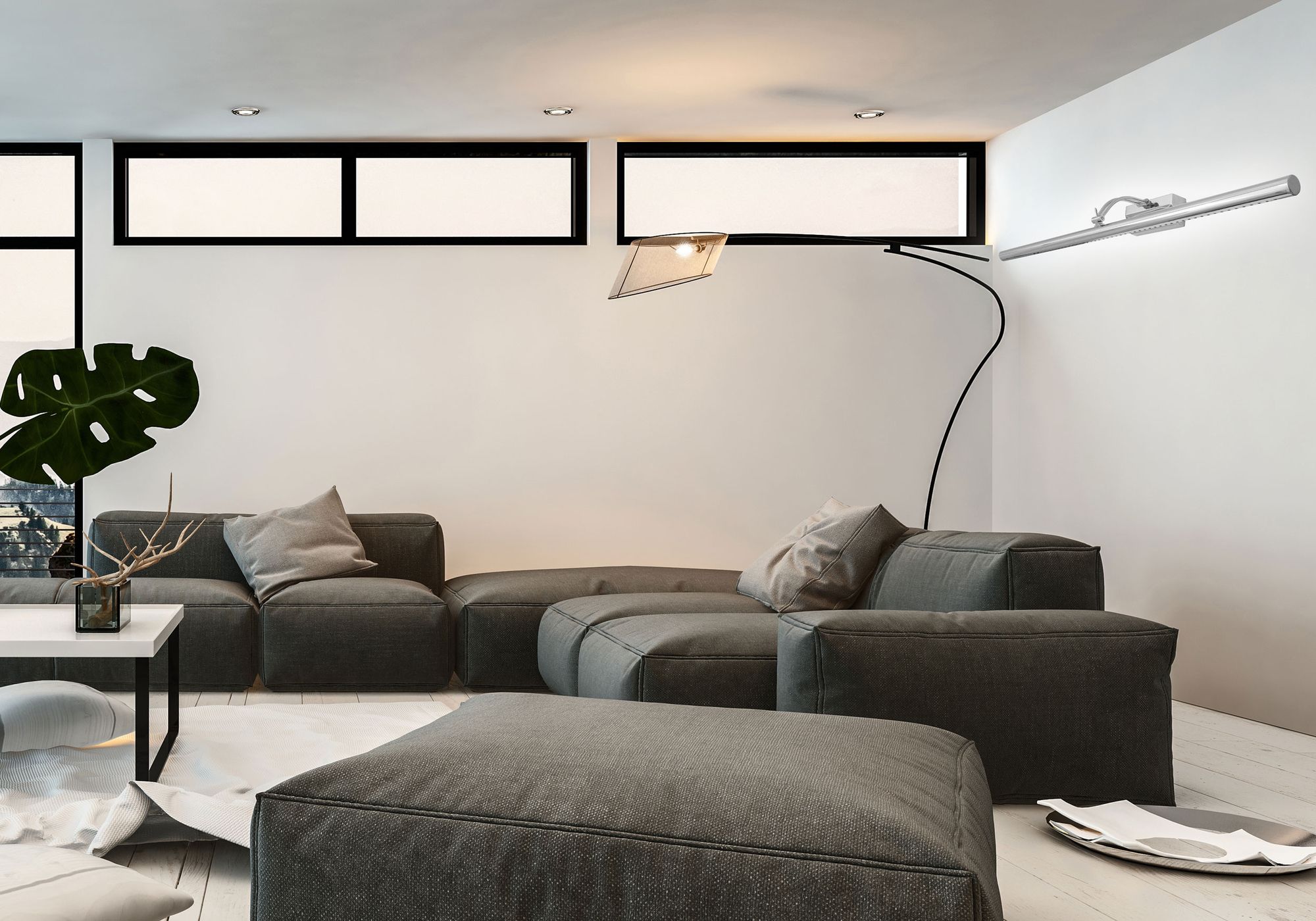 Wandlamp, Azuurblauwe leidde Boven Een Spiegel 9W 70cm App366-1W Chrome