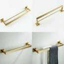 Wieszak łazienkowy na ręczniki dwuramienny złoty szczotkowany ERLO 02 - View 4