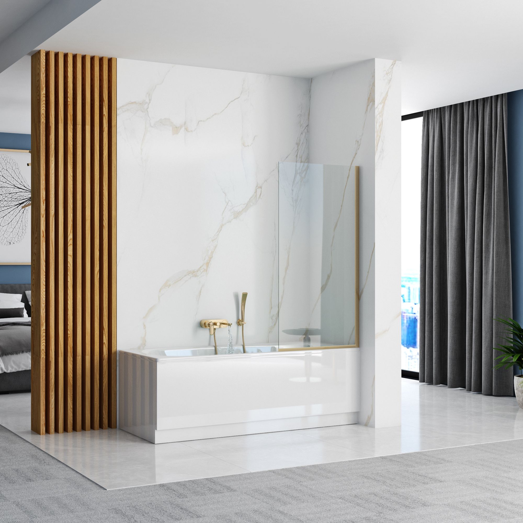 Scherm rea elegant goud 80 badkuip