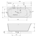 Sussi Vrijstaand Hoekbad 170x70x49,5cm Cast Marble Rechts Wit