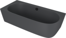 Sussi Vrijstaand Hoekbad 160x70x50cm Cast Marble Links Antraciet/Mat