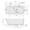 Sussi Vrijstaand Hoekbad 160x70x50cm Cast Marble Links Beige/Mat