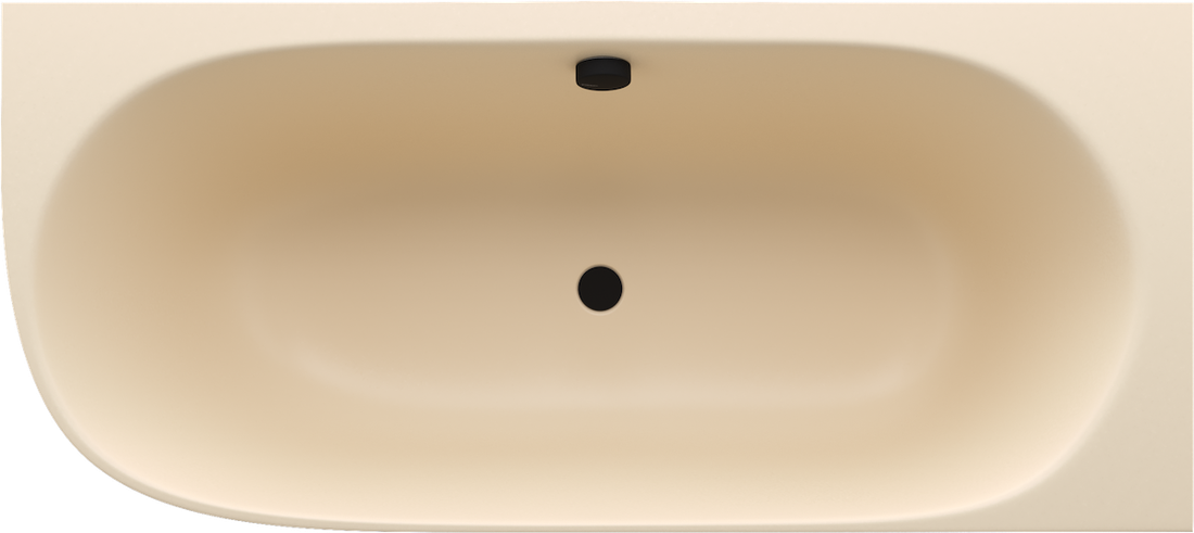 Sussi Vrijstaand Hoekbad 160x70x50cm Cast Marble Rechts Beige/Mat