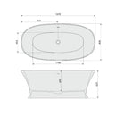 Velia Cast Marble Retro Vrijstaand Ligbad 167x83x62,5 Wit