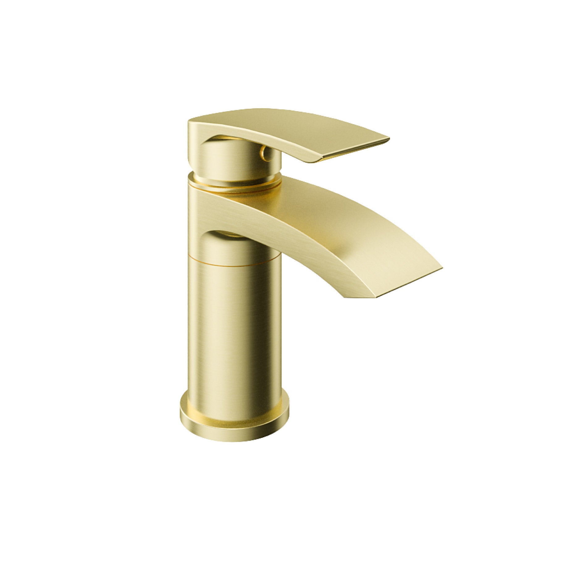 Eastbrook Alveston Mini Draaibare Wastafelkraan Met Afvoerplug Geborsteld Messing