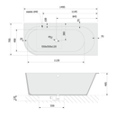 Sussi Vrijstaand Hoekbad 150x70x49,5cm Cast Marble Rechts Wit