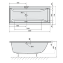 Ligbad Polysan CLEO  160x75x48cm Acryl Wit