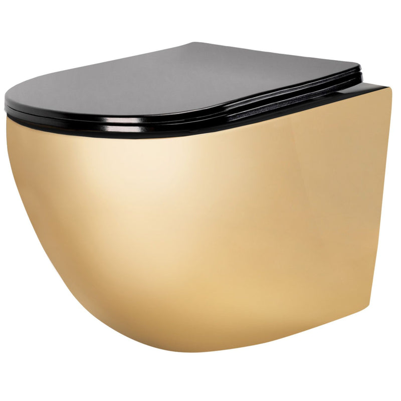 Hangende toilet Rea Carlo Mini Flat Gold Black