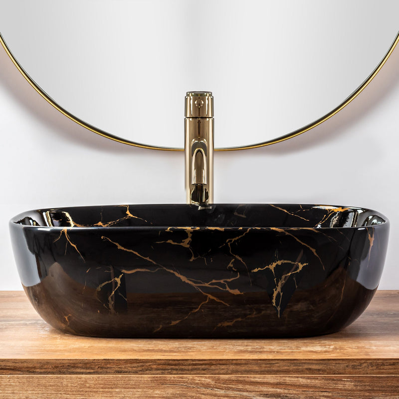 Opzetwastafel Rea Belinda Black Marble Shiny - View 4