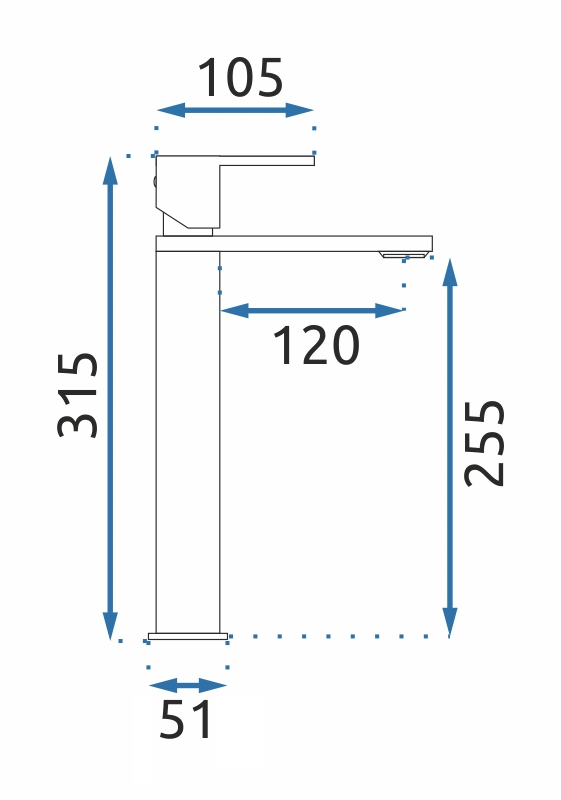 Wastafelkraan Rea Flip Black High - View 6