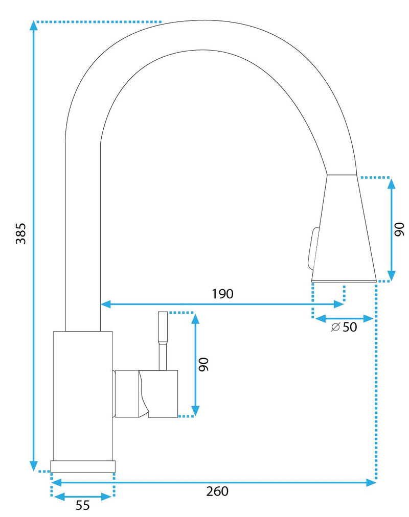 Keukenkraan REA CROSS Brush Steel - View 8