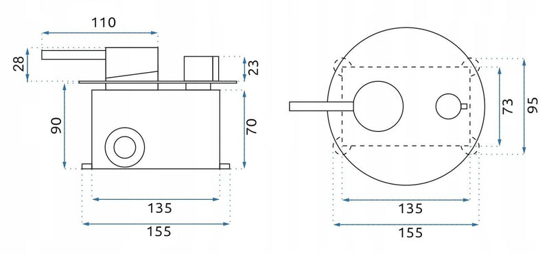 Inbouw regendoucheset Rea Lungo Black met uitloop + BOX - View 10