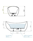 Vrijstaand Bad Adonis Mat Zwart 190x96x82 cm