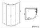 Douchecabine 90x90x200 kwartrond antikalk Pro-Line