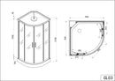 Gesloten douchecabine kwartrond 90x90x215 kitvrij Tango