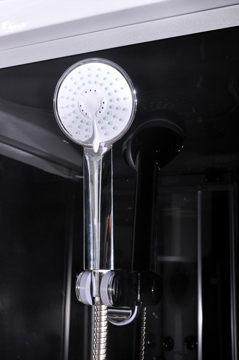 Gesloten douchecabine kwartrond 90x90x215 kitvrij Punto zwart