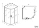 Gesloten douchecabine kwartrond 100x100 kitvrij Comfort