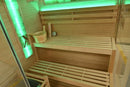 Sauna LUXOR 2 – voor 3 personen, met 6 kW Harvia-oven en veiligheidsglasfront