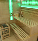 Sauna LUXOR 2 – voor 3 personen, met 6 kW Harvia-oven en veiligheidsglasfront