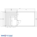Sanotechnik Rauma Buitensauna voor 5 personen 460x230x220 cm