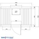 Sanotechnik Tromsö M Buitensauna voor 2 personen 190x120x190 cm