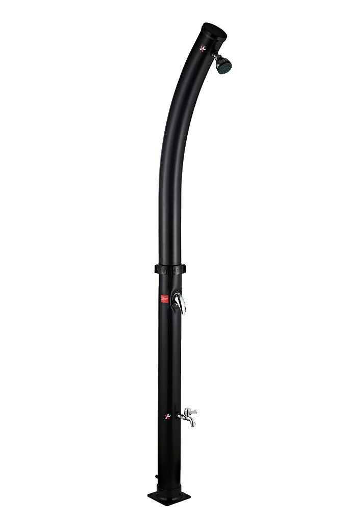 Sanotechnik Solar Buitendouche Gebogen Zwart 38L - Design Tuindouche met Voetdouche