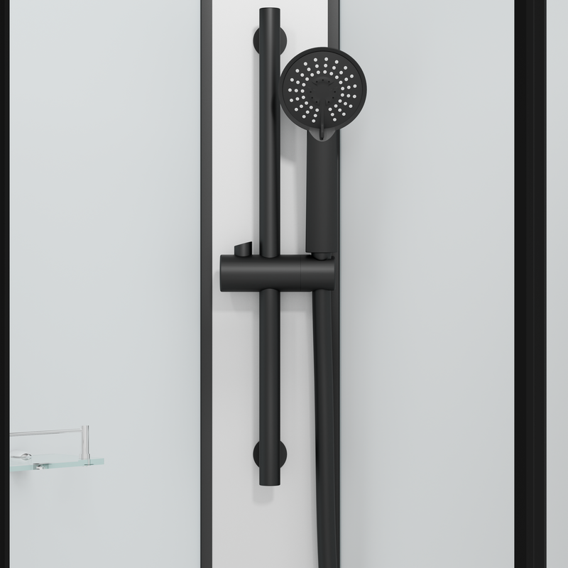 Complete Douchecabine kitvrij 90x90x210 Dallas Zwart met thermostaat