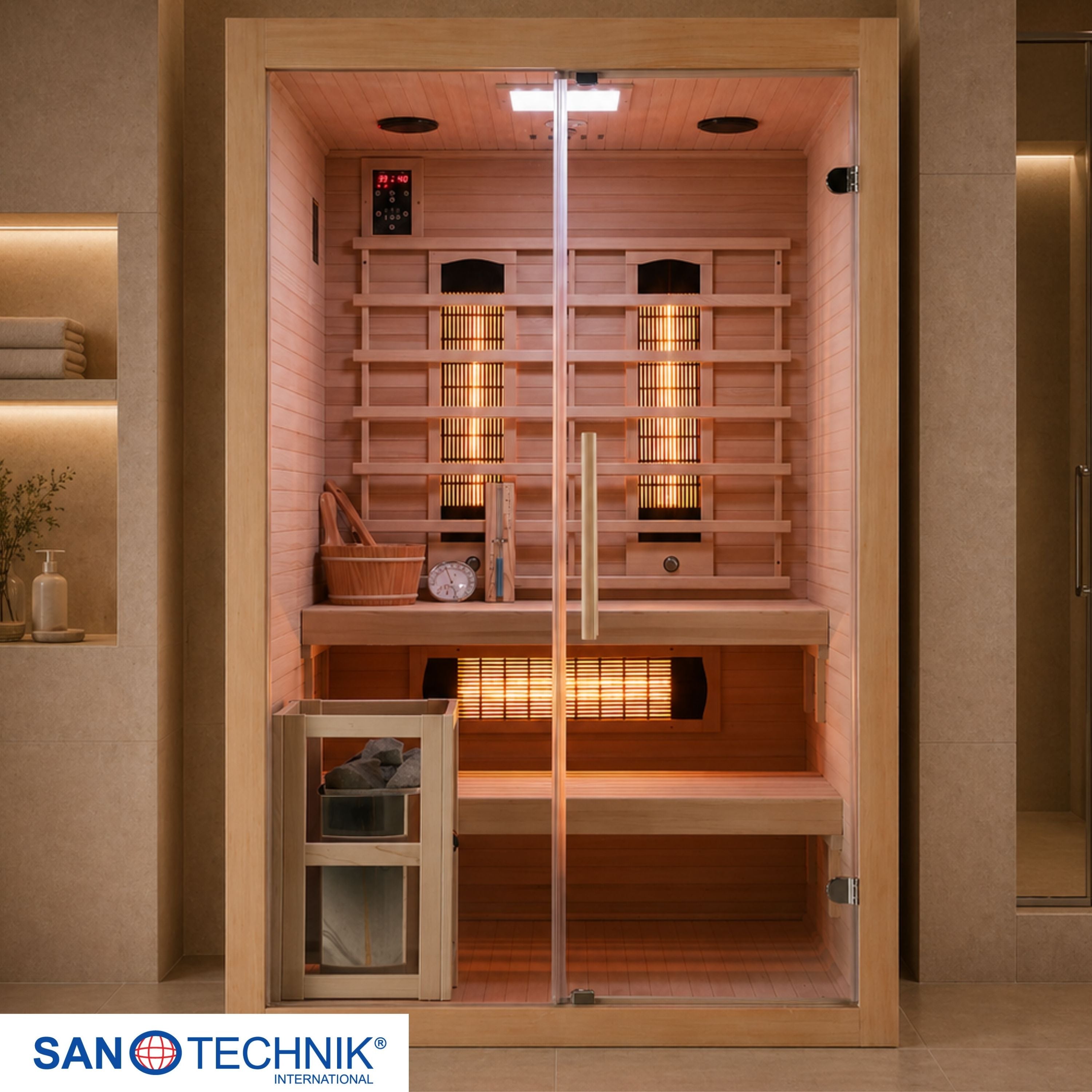 Sanotechnik Twin Combi Combi Sauna voor 2 personen 130x120x200 cm
