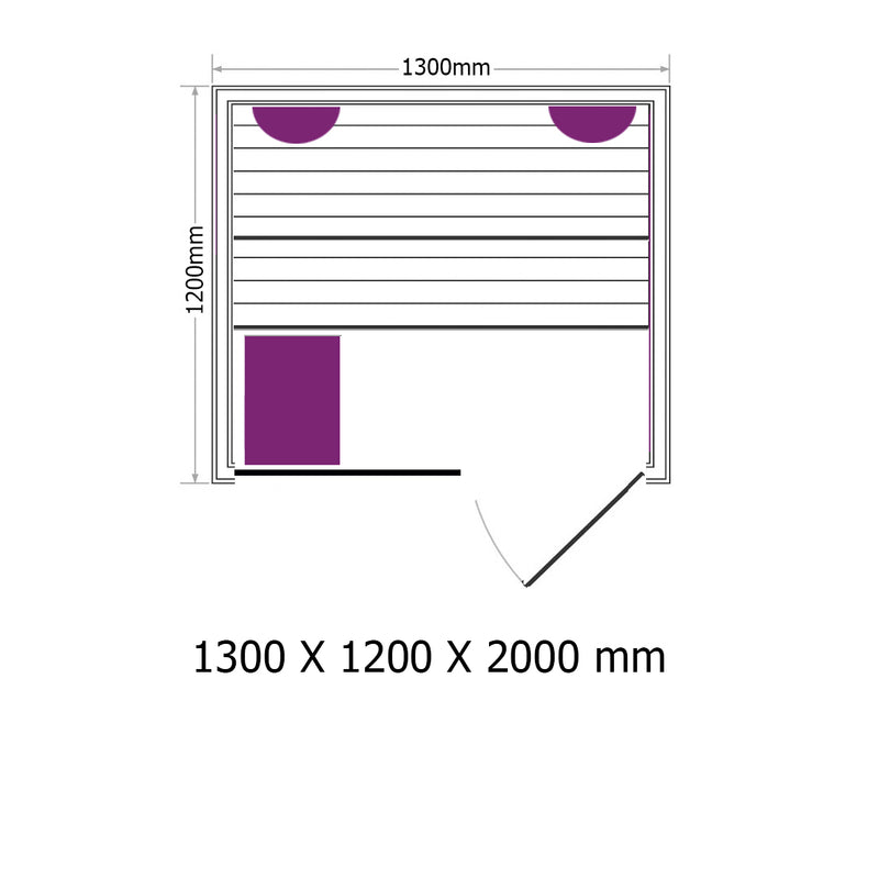 2 persoons Finse Sauna Panorama Inclusief Oven