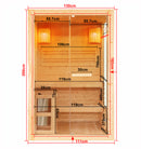 2 persoons Finse Sauna Panorama Inclusief Oven 130x120x200