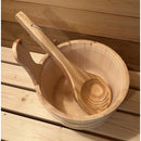 Houten Buitensauna Bergen met buitenzit en kachel 4 persoons