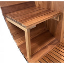 Houten Buitensauna Bergen met buitenzit en kachel 4 persoons