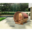 Houten Buitensauna Bergen met buitenzit en kachel 4 persoons