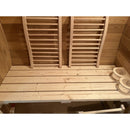 Houten Buitensauna Bergen met buitenzit en kachel 4 persoons