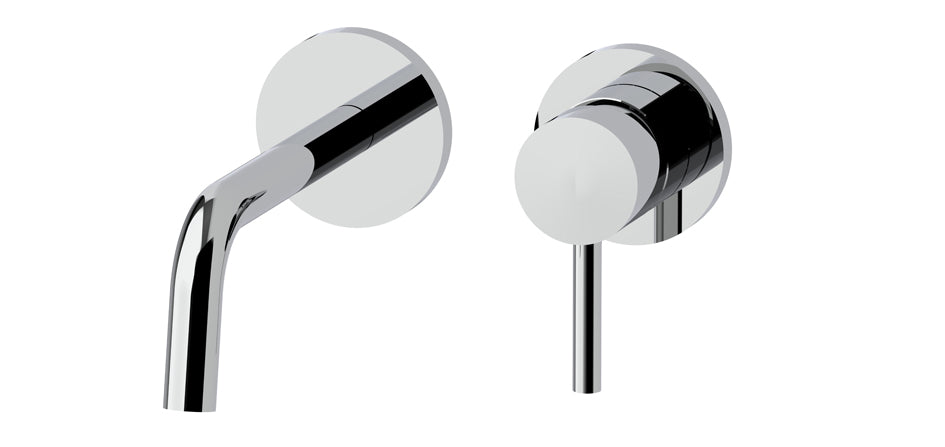 Paffoni Light Inbouw Wastafelkraan Met Uitloop 175 mm en 2 Rosetten Ø 70 mm Chroom