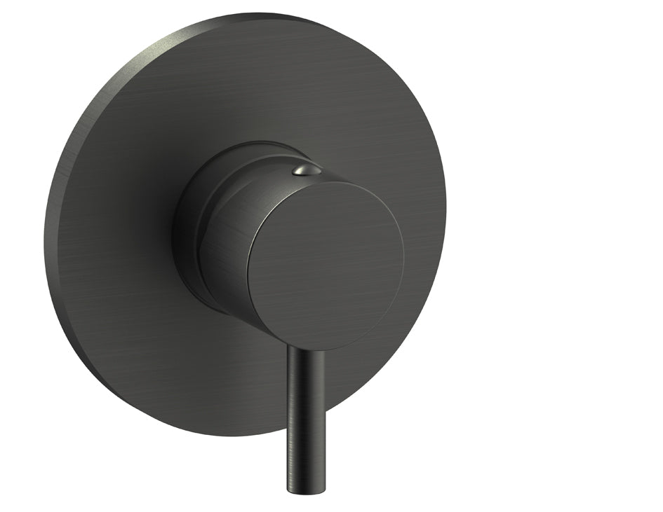 Paffoni Light Inbouw Douchekraan 1-weg Met Luxe Rozet Ø 110 mm Geborsteld Zwart Nikkel